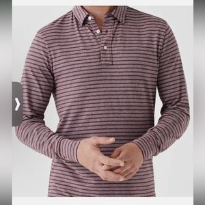 FAHERTY -Men’s FREEMONT STRIPE Movement Long Sleeve Polo SZ large